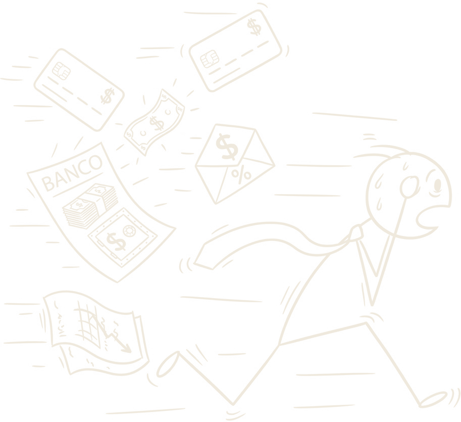 Hombre escapando de deudas